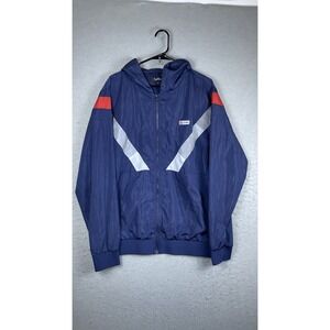 Cookies Jacket Mens XL Blue Hooded Windbreaker Full Zip Colorblock Lightweight